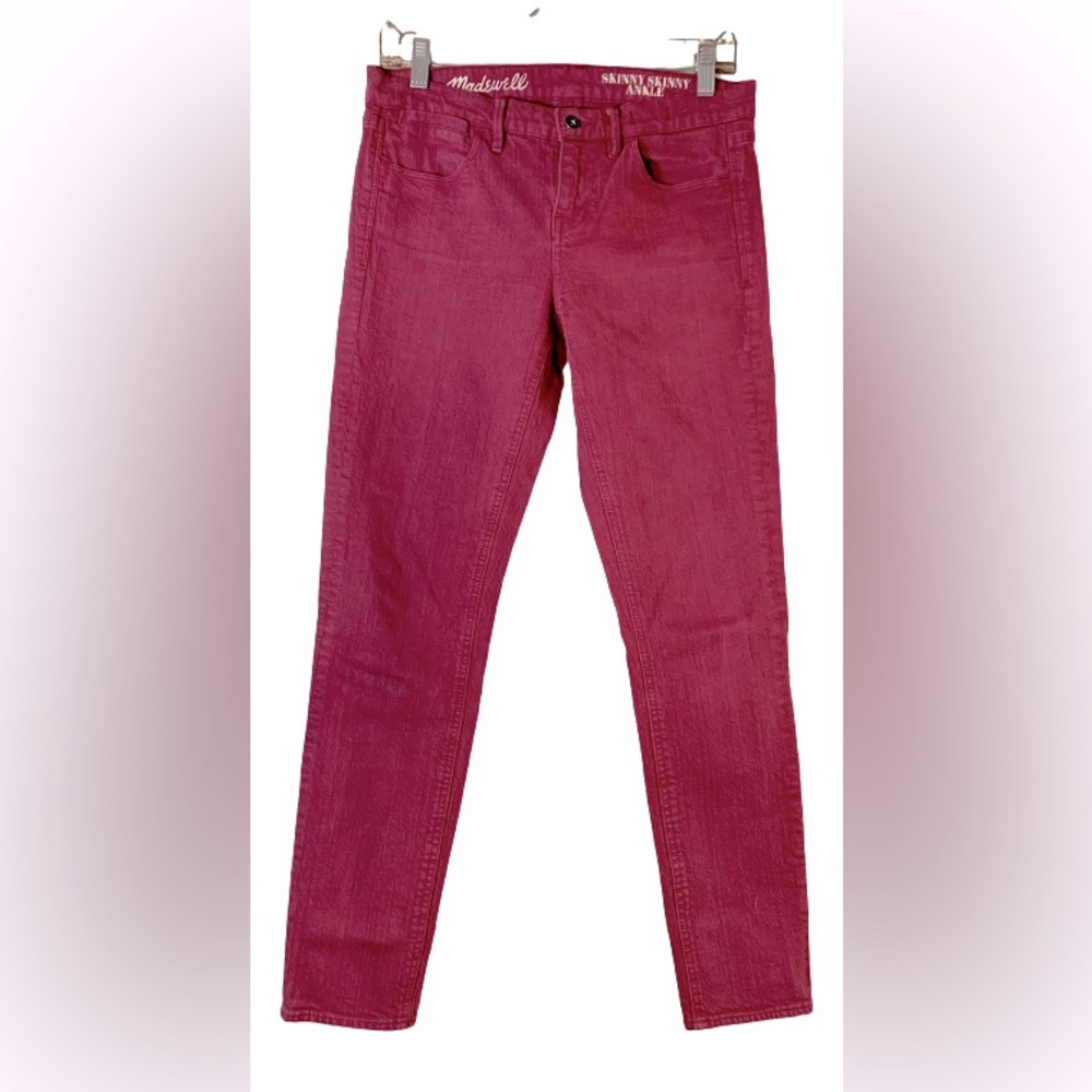 Madewell mauve/pink skinny jeans.
